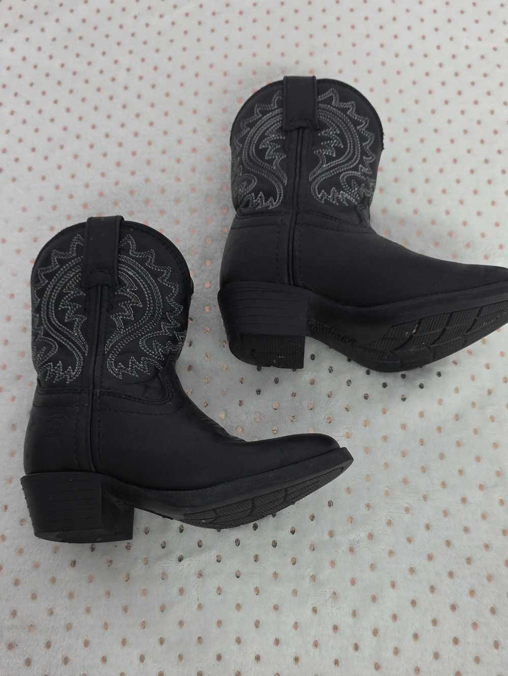 Durango Boys Toddler Black Leather Western Polished Onyx Boots 8M - Picture 5 of 11